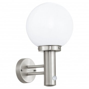 Eglo NISIA Wall Light stainless steel, 1-light source, Motion sensor