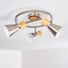 PULAU Ceiling light Light wood, matt nickel, 3-light sources