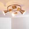 PULAU Ceiling light Light wood, matt nickel, 3-light sources