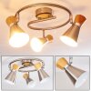 PULAU Ceiling light Light wood, matt nickel, 3-light sources
