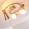 PULAU Ceiling light Light wood, matt nickel, 3-light sources