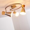 PULAU Ceiling light Light wood, matt nickel, 3-light sources