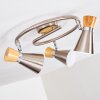 PULAU Ceiling light Light wood, matt nickel, 3-light sources