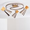 PULAU Ceiling light Light wood, matt nickel, 3-light sources