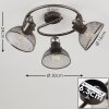 OKSEVEJ Ceiling Light grey, 3-light sources