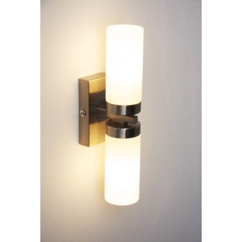 Globo SPACE wall light chrome, stainless steel, matt nickel, white, 2-light sources