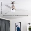 VARAZZE ceiling fan matt nickel, transparent, clear, 1-light source, Remote control