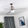 VARAZZE ceiling fan matt nickel, transparent, clear, 1-light source, Remote control