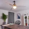 VARAZZE ceiling fan matt nickel, transparent, clear, 1-light source, Remote control