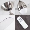 VARAZZE ceiling fan matt nickel, transparent, clear, 1-light source, Remote control