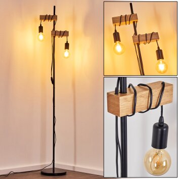Barbengo Floor Lamp brown, black, 2-light sources