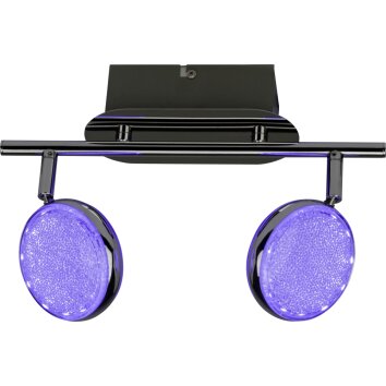 Brilliant CASSY ceiling spotlight LED chrome, 2-light sources, Remote control, Colour changer