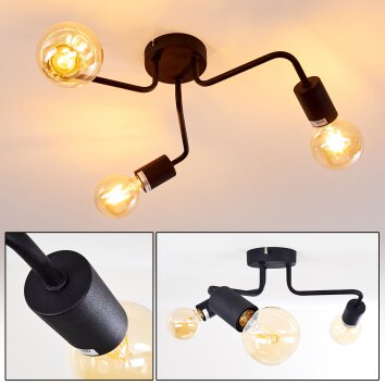 VALCOLLA Ceiling Light black, 3-light sources