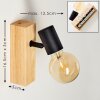 BARBENGO Wall Light Light wood, black, 1-light source