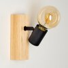BARBENGO Wall Light Light wood, black, 1-light source