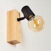 BARBENGO Wall Light Light wood, black, 1-light source