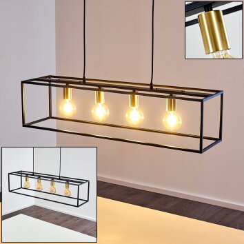 IBUSUKI Pendant Light gold, brass, black, 4-light sources