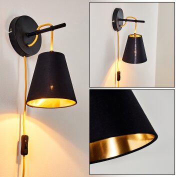 Saillon Wall Light black, 1-light source