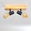 BARBENGO Ceiling Light Light wood, black, 2-light sources
