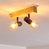 BARBENGO Ceiling Light Light wood, black, 2-light sources