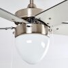 ELLMAU ceiling fan chrome, grey, white, 1-light source