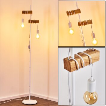Barbengo Floor Lamp brown, white, 2-light sources