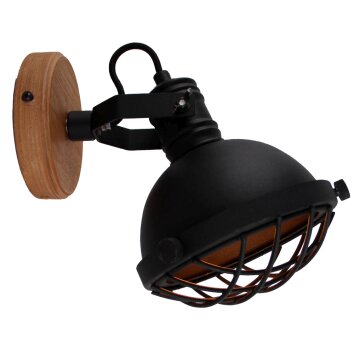 Brilliant EMMA wall spotlight brown, black, 1-light source
