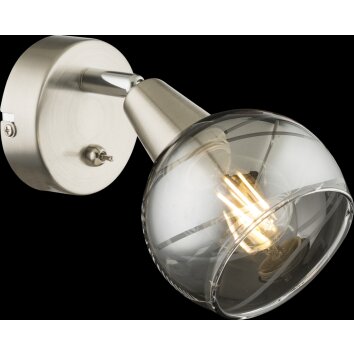 Globo ROMAN wall spotlight LED matt nickel, 1-light source