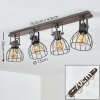 Bitterroot Ceiling Light grey, Dark wood, 4-light sources