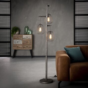 VELDHUIZEN Floor Lamp silver, 3-light sources