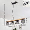 Rhodes Pendant Light Dark wood, black, 4-light sources