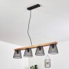 Rhodes Pendant Light Dark wood, black, 4-light sources
