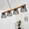 Rhodes Pendant Light Dark wood, black, 4-light sources