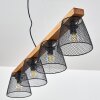 Rhodes Pendant Light Dark wood, black, 4-light sources
