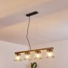 Rhodes Pendant Light Dark wood, black, 4-light sources