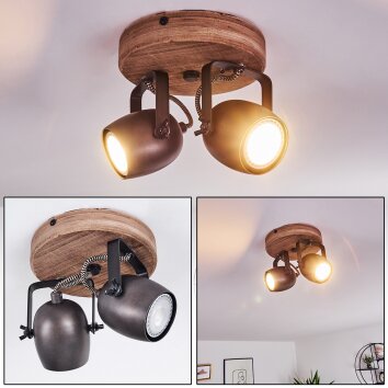 KUAH Ceiling Light black, 2-light sources