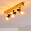 BARBENGO Ceiling Light Light wood, black, 3-light sources