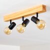 BARBENGO Ceiling Light Light wood, black, 3-light sources