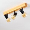BARBENGO Ceiling Light Light wood, black, 3-light sources