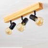 BARBENGO Ceiling Light Light wood, black, 3-light sources