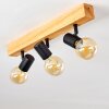 BARBENGO Ceiling Light Light wood, black, 3-light sources