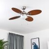 NICOSIA ceiling fan Dark wood, matt nickel, 1-light source