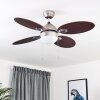 NICOSIA ceiling fan Dark wood, matt nickel, 1-light source