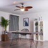 NICOSIA ceiling fan Dark wood, matt nickel, 1-light source