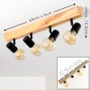 BARBENGO Ceiling Light Light wood, black, 4-light sources