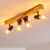 BARBENGO Ceiling Light Light wood, black, 4-light sources