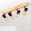 BARBENGO Ceiling Light Light wood, black, 4-light sources