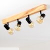 BARBENGO Ceiling Light Light wood, black, 4-light sources