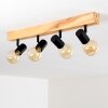 BARBENGO Ceiling Light Light wood, black, 4-light sources
