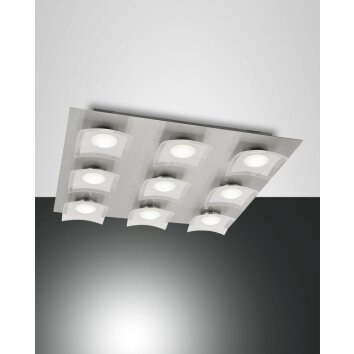 Fabas Luce DESUS Ceiling light LED matt nickel, 9-light sources